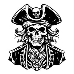 Skeleton Pirate Adventure Vector Illustration
