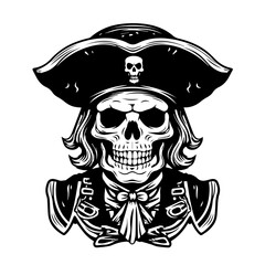 Skeleton Pirate Adventure Vector Illustration