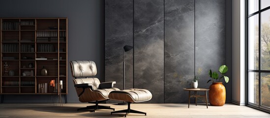 In the vintage winter interior, an abstract texture design on the white wall, infused with retro art, showcased a play of light and shadow on the black grunge marble, elevating the overall - obrazy, fototapety, plakaty