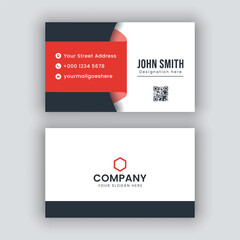 Creative and modern business card template - Red and white modern business card template 