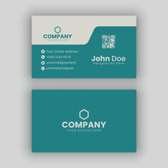 Clean and simple horizontal business card template - professional business card

