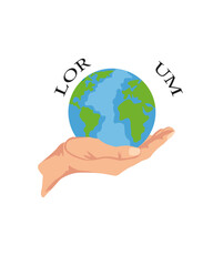 Vector, planet and earth care logo. International day