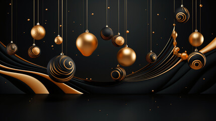 luxury black and gold christmas decoration