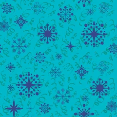 Behang Christmas ice scribble seamless snowflakes pattern for wrapping paper and fabrics and linens and kids clothes print © Tetiana