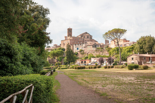 a view of Sutri Ancient town from the regional natural park , province of Viterbo, Lazio, Italy
