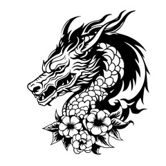 Whimsical Floral Dragon Vector Illustration