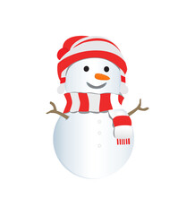 snowman with red hat and red scarf