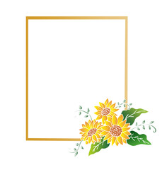 Spring flower frame for wedding invitation card background
