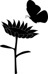 black butterfly silhouette on white background