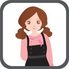 girl with a mobile, brown haired girl