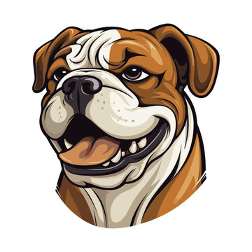 Playful Bulldog Illustration. Cute T-Shirt Design