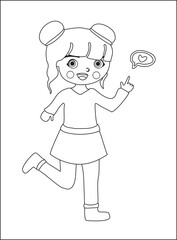 little girl drawing colouring book activities 