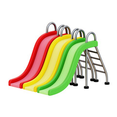 Rainbow Slides Kids Playground 3D Illustration