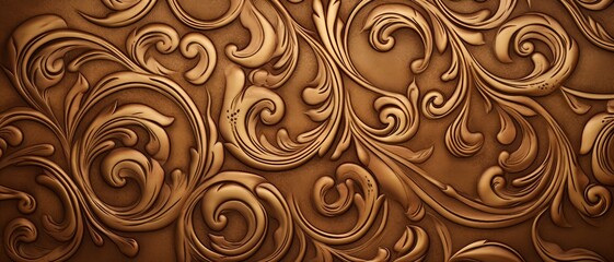 Bronze Filigree texture background ,gold Filigree texture .