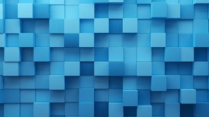 Fotobehang Abstract illustration of blue cubes background. Futuristic background design. © alionaprof