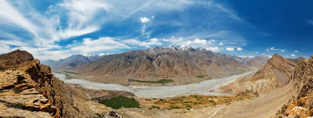 Foto auf Acrylglas Himalaya Panorama of Spiti valley in Himalayas. Himachal Pradesh, India