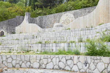 Papier Peint photo autocollant Stari Most The Partisan Memorial Cemetery in Mostar, Bosnia and Herzegovina
