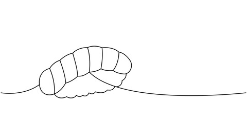 Sake nigiri sushi, toro sushi one line continuous drawing. Japanese cuisine, traditional food continuous one line illustration.