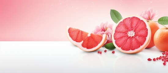 In the background of the design, a white packaging with isolated pink and red grapefruit fruit illustrations showcases the organic and sweet ingredients.