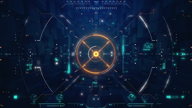 sci-fi futuristic advanced technology background 4k animation, animated hud screen