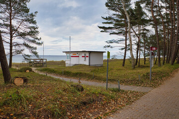 Weg am Strand zwischen Baabe und Göhren, Ostsee, Insel Rügen, Mecklenburg Vorpommern, Deutschland