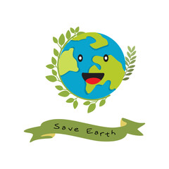 save earth, image of green earth with plants