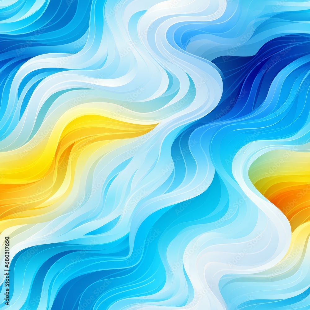 Poster abstract and visually stunning seamless pattern with beautiful waves on a clean white background