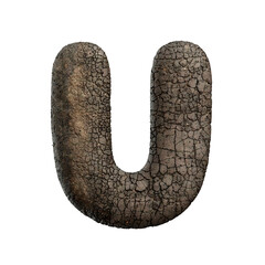 tarmac letter U - Capital 3d asphalt font - suitable for road, transport or highway related subjects