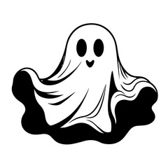 Adorable Cute Ghost Vector Illustration