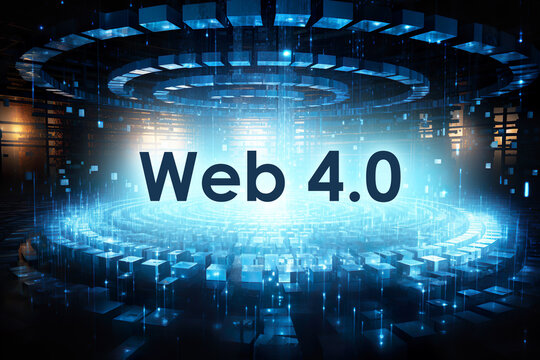 Web 4.0 Internet Technology Blockchain, Decentralized System concept