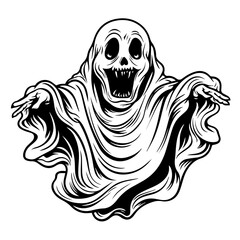 Whimsical Halloween Ghost Vector Illustration