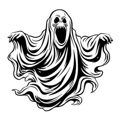 Whimsical Halloween Ghost Vector Illustration