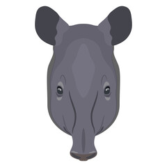 Head of tapir. Animal mask. Cartoon style. Isolated vector illustration.