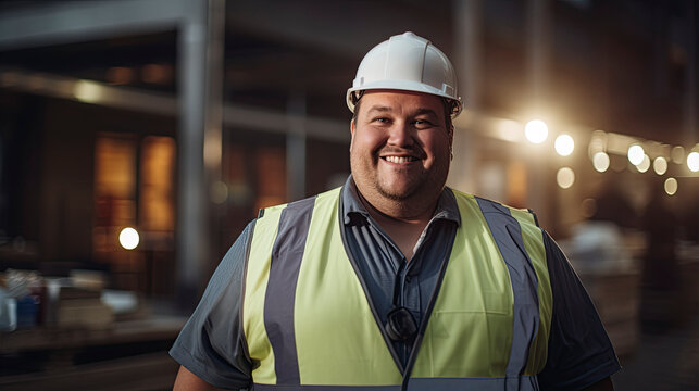 portrait of a builder manager in a building setting