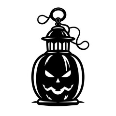 Mystical Halloween Lantern Vector Illustration