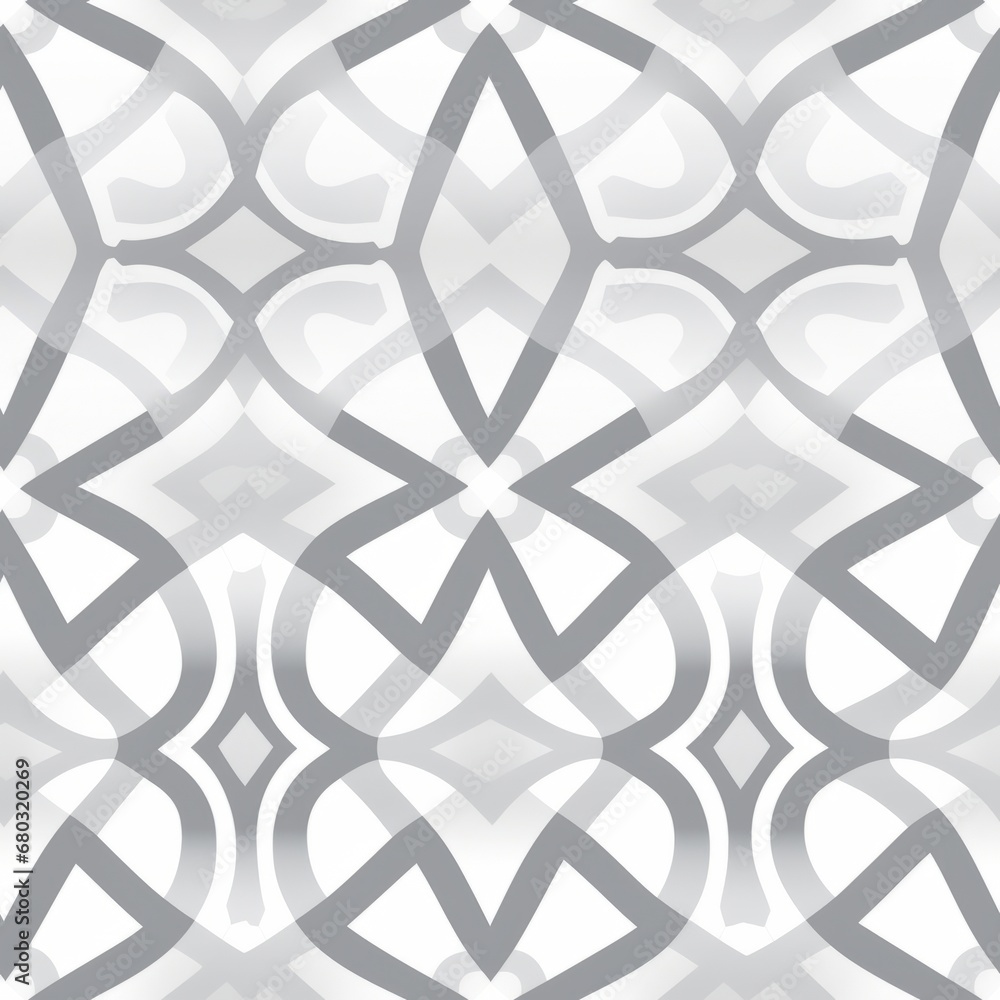 Aufkleber seamless ornamental geometric vector patterns with clear lines on white background and grey outline