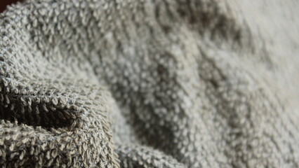 Wavy Texture of Dirty Blue Towel as Abstract Background