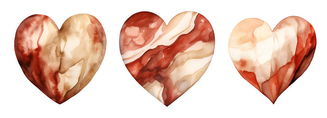 Heart, valentine's day, watercolor clipart illustration with isolated background.