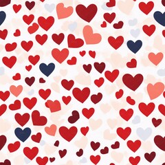 Romantic valentines day love seamless pattern with red and white background   vector illustration