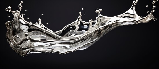From a macro perspective, the liquid silver drop splashed onto the metallic surface, taking the shape of a fluid figure, while the wet splash echoed through the room in Calgary, Alberta, Canada.