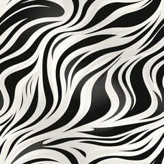 Trendy zebra skin pattern vector background   seamless and stylish animal print texture