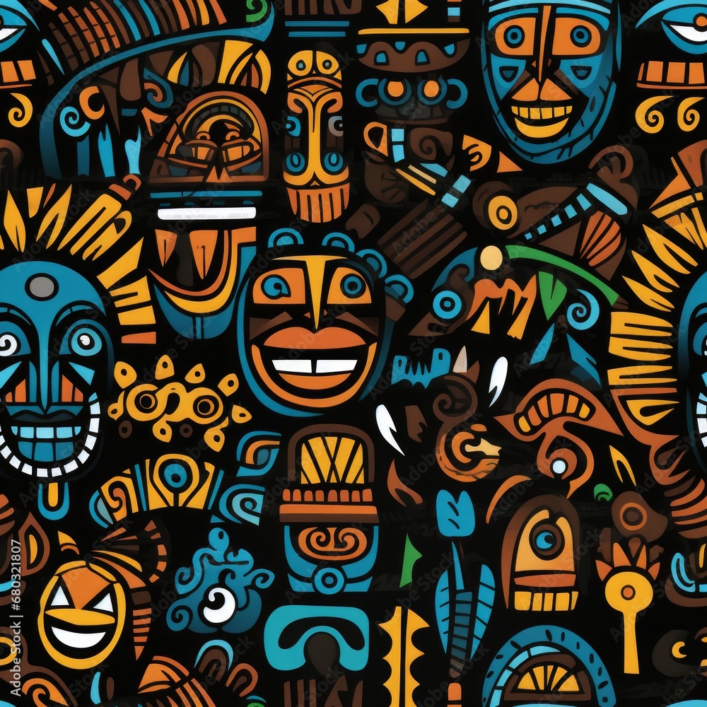 Poster exquisite seamless pattern with intricate ethnic inspired elements for creative design