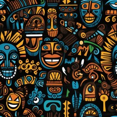 Obraz premium Exquisite seamless pattern with intricate ethnic inspired elements for creative design