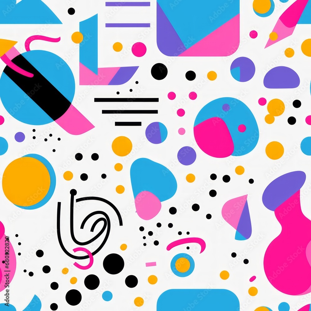 Aufkleber dynamic and visually interesting seamless geometric pattern with triangles, circles, and squares