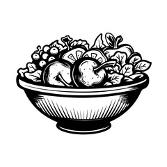 Fresh Salad Bowl Vector Illustration