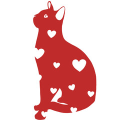 Red cat of heart