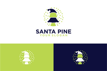 santa logo design with pine