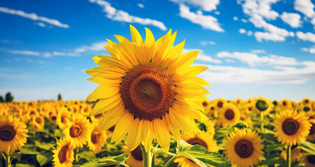 field of sunflowers. AI generated.