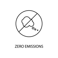 Zero Emission concept line icon. Simple element illustration.Zero Emission concept outline symbol design.