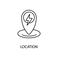 electric station pin concept line icon. Simple element illustration.electric station pin concept outline symbol design.
